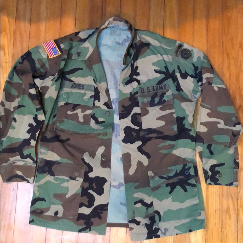 Men’s US Army Camo Button Down Shirt